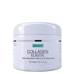 Collagen Elastin Cream with Antioxidant Vitamin E & Shea Butter by Lawrens Cosmetics - Hydration - Firmness - Elasticity - 4 oz