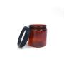 ljdeals 4oz Amber PET Plastic Jars with Lids, Refillable Empty Round Containers, Pack of 12, 12 Labels, Perfect for Kitchen, Cosmetic, Lotion, Personal Care Products and more BPA Free, Made in USA,