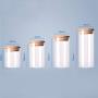 Transparent High Borosilicate Glass Kitchen Storage Bottle Store Food Ingredient Candy Biscuit Storage Jar Home Organization,Blue