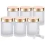 Bouteille en verre clair épaisse, glacée, à parois droites, 8 oz / 240 ml (6 pack) + spatules Bouteille en verre clair épaisse, glacée, à parois droites, 8 oz / 240 ml (6 pack) + spatules