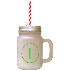 Green Alphabet I, In Ice Inch Idea Inside I Frosted Glass Mason Jar With Straw