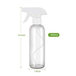 QKURT 3PCS Trigger Sprayers, 250ML Refillable Water Spray Bottle Liquid Containers Clear Empty Bottle for Essential Oil Water Kitchen Bath and Cleaning-250ML