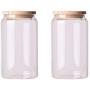 Danmu 2Pcs 1000ML Lead Free Glass Storage Jars Food Storage Jars with Airtight Wood Lids Tea Coffee Bean Jar Cookies Flour Sugar Candy Spice Container