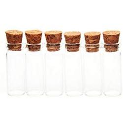 6Pcs 1028Mm 2.5Ml Glass Bottles Wishing Bottle Empty Sample Storage Jars With Cork Stoppers Transparent