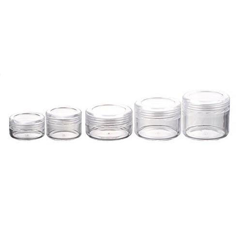 12PCS Empty Plastic Clear Cosmetic Jars Creams/Sample/Make-Up/Glitter Storage Refill Cosmetic Bottle with Lids for Lotion Make up Balm Travel Tester (5G)