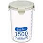 Hemoton Plastic Storage Jars with Lids,Clear Canister Food Storage containers canister set for dry flour Cereal Coffee Sugar Rice Snacks(3pcs 1500ml）