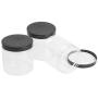 SBYURE 6 Pack 15 oz Round Clear Plastic Jars With Black Lids,Round PET Airtight Containers for Kitchen & Household Food Storage,Dry Goods,Honey,Nuts and More