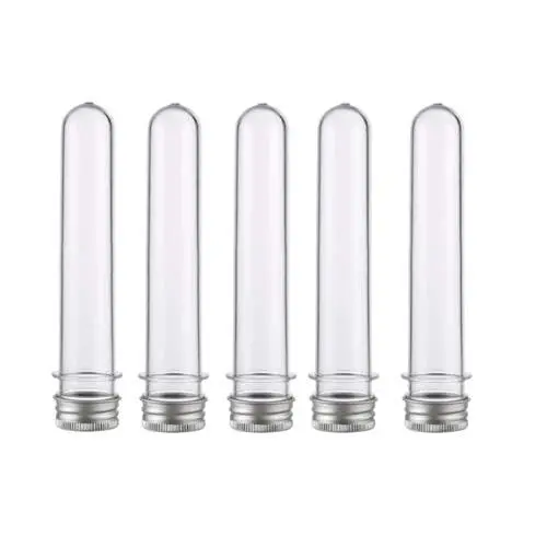 12 Stück 40ml/1,35oz Leere Wiederbefüllbare Klare Kunststoff Teströhrchen Flaschen Kosmetik Behälter Lagerbehälter Ampullen mit Silber Aluminium Verschluss für Creme Puder Gesichtsmaske Badezusätze Süßigkeiten