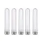 12 Stück 40ml/1,35oz Leere Wiederbefüllbare Klare Kunststoff Teströhrchen Flaschen Kosmetik Behälter Lagerbehälter Ampullen mit Silber Aluminium Verschluss für Creme Puder Gesichtsmaske Badezusätze Süßigkeiten