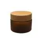 1 Stück 150ML 5OZ Bernstein PET Kunststoff Gefrierfähiger Leerer Füllbarer Behälter mit Naturbambusdeckel und Innenliner für Cremebehälter, Lotiondose, Box, Dispenserbehälter für Balm Aufbewahrung