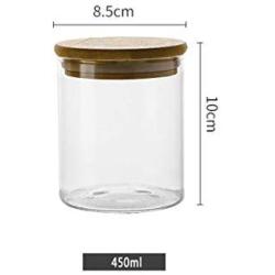 Sealed Glass Bottle Storage Jar Nordic Simple Kitchen Food Grains Transparent Tea Coffee Seal Storage Cans DELICATEWNN (Capacity : 450ml)