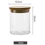 Sealed Glass Bottle Storage Jar Nordic Simple Kitchen Food Grains Transparent Tea Coffee Seal Storage Cans DELICATEWNN (Capacity : 450ml)