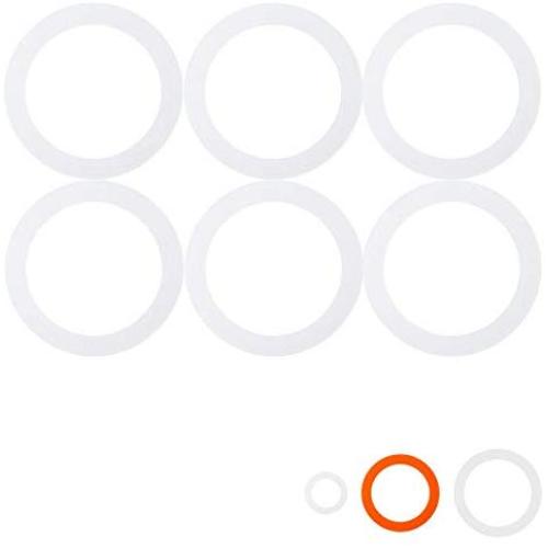 Argon Tableware Silicone Seals Rings for Glass Storage Jars - 87mm - for Jar Sizes 350ml to 3L - Clear - Pack of 6