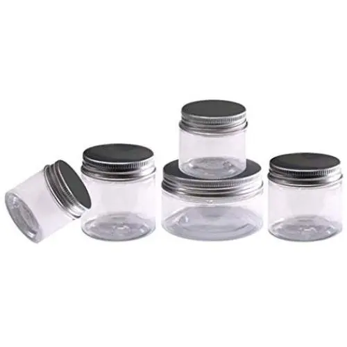 Travel Sample Containers, Tea Storage Jar, Incense Powder Container - Small Plastic Jars with Lids, Clear Plastic Containers, Set of 5(25ml, 30ml, 50ml, 80ml, 100ml) Travel Sample Containers, Tea Storage Jar, Incense Powder Container - Small Plastic Jars with Lids, Clear Plastic Containers, Set of 5(25ml, 30ml, 50ml, 80ml, 100ml)