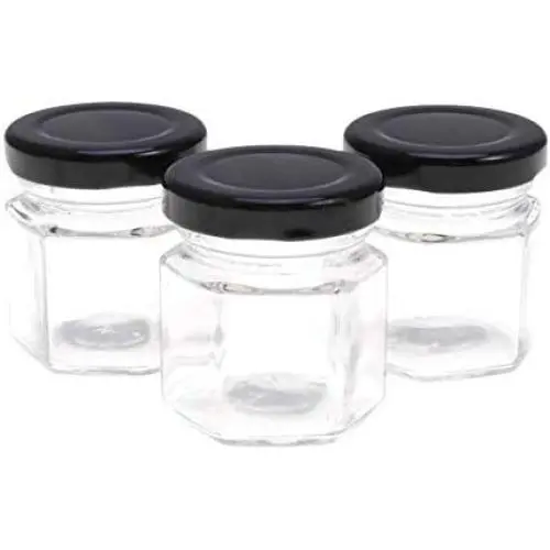 24Pcs Honey Bottle with Six Edges Seal the Jar and Seasoning Bottle Chilli Sauce Jar lemon Paste Storage Jar(As Shown)