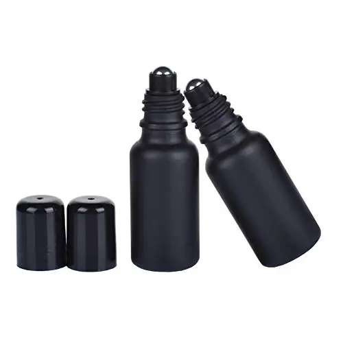 3Pcs 15ML Black Frosted Glass Empty Refillable Roll-On Bottles with Stainless Steel Roller Ball and Cap Essential Oil Perfume Eye Essence Fluid Cosmetic Containers Dispense Sample Vials for Beauty 3Pcs 15ML Black Frosted Glass Empty Refillable Roll-On Bottles with Stainless Steel Roller Ball and Cap Essential Oil Perfume Eye Essence Fluid Cosmetic Containers Dispense Sample Vials for Beauty