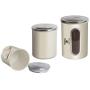 MOSS AND STONE 3 Piece Canister Airtight Set - Kitchen Container With See Through Window - Coffee Containers Sugar And Tea Organizer Jars - Ivory