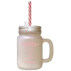 Soft Pink WorldS Coolest Floridian Girlfriend FL Frosted Glass Mason Jar With Straw