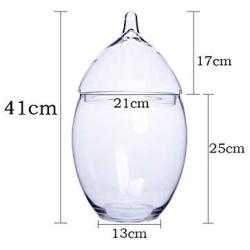 Glass Jar with Lid Transparent Grain Miscellaneous Grains Kitchen Storage Bottle Crystal Candy Jar Decoration Grain Storage Tank,21x41cm