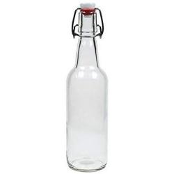 Viva Haushaltswaren 6 Glass Bottles 500 ml with Swing Tops for Self-Filling incl. A White Filling Funnel Diameter 9.5 cm