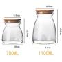 Kitchen Vases Glass Seasoning Jar Wooden Lid Spice Storage Box Candy Jar,small
