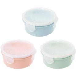 Milue Refrigerator Plastic Food Savers Keep Fresh Fruit Storage Box Mini Locking Bowl (Round)