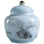 Cereal Containers Ceramic Tea Cans, Celadon Household Kitchen Storage Moisture-proof Cans Containers