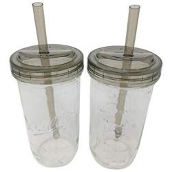 Mason Jar Drinking Glass Set - (2) 24oz Wide Mouth Ball Mason Jars with (2) Drinking Lids & Straws, (2) Storage Caps, (2) Metal Lids and Bands, and (1) Spirit Quest Supplies Large Jar Opener