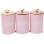 Serenable Food Storage Jar Set of 6, Food Storage Jar with Airtight Seal Natural Bamboo Lid - Galvanized Iron Food Storage Canister for Tea, Coffee, Spice