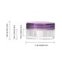 LONGWAY 0.17 Oz (5g) Muticolor Small Plastic Jars with Lids | Mini Empty Lotion Containers - for Travel Cream Samples, Lip Balm & BPA Free (Pack of 42, Purple)