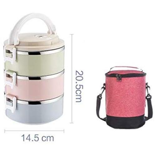 Thermos Food Jar Multi-storey Thermos 304 Stainless Food Flask,Leakproof Insulated Food Containers (Size : 1400ML)
