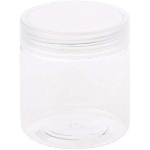 RUZYY 5cm OD Clear Strong PET Round Food Storage Container Jar Sealed with Clear Lid