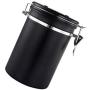 UPKOCH Stainless Steel Container Coffee Beans Storage Canister Vacuum Seal Cans Jars Black