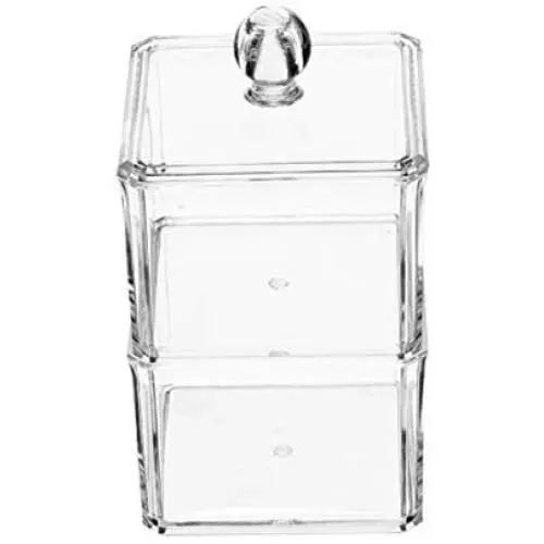 1 Pc Acrylic Transparency Food Storage Box Double Layers Tea Bag Organizer Kitchen Sorting Container with Dustproof Cover