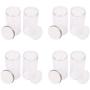 PYXM Flour Container 8 Pcs Clear Plastic Storage Jars Wide-Mouth Plastic Containers with Lids for Dry Foods