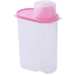 Plastic Cereal Dispenser Storage Box Kitchen Food Grain Rice Container Kitchen Flour Grain Rice Storage Box With Measure Cup,Pink