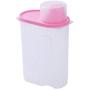 Plastic Cereal Dispenser Storage Box Kitchen Food Grain Rice Container Kitchen Flour Grain Rice Storage Box With Measure Cup,Pink