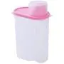 Plastic Cereal Dispenser Storage Box Kitchen Food Grain Rice Container Kitchen Flour Grain Rice Storage Box With Measure Cup,Pink