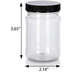 6 oz Clear PET Spice Bottle with Black Ribbed Cap (12 pack) + Labels