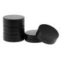 Injoyo 5 Pieces Aluminum Tins Cans - Round Storage Jars Black no-screw Lids Metal Tins, Travel Tins Cosmetic Refillable Containers, 100ml