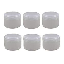 6PCS 250ML/8 Oz Face Cream Cosmetic Jars Empty Refillable Lotion Ointments Bottles Pots with Liners and Dome Lid Container Storage Makeup Dispenser Cram