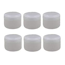 6PCS 250ML/8 Oz Face Cream Cosmetic Jars Empty Refillable Lotion Ointments Bottles Pots with Liners and Dome Lid Container Storage Makeup Dispenser Cram