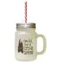 Brown You Had Me At&quotLetS Go Camping&quot Frosted Glass Mason Jar With Straw