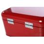 Bread Box for Kitchen Counter - Red Bread Bin, Retro Storage Container with Front Window, For Doughnuts, Pastries, Cookies - 12 x 7 x 6 Inches