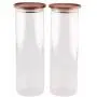 Essos Glass Jars with Wood Lids Set of (2) 68oz Canisters - Airtight and Stackable Storage Containers for the Kitchen or Pantry holds Food Cookies Coffee Spaghetti Pasta Essos Glass Jars with Wood Lids Set of (2) 68oz Canisters - Airtight and Stackable Storage Containers for the Kitchen or Pantry holds Food Cookies Coffee Spaghetti Pasta