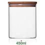 Food Storage Bottles Glass Jar Sealed Cans With Bamboo Cover Large Capacity Tampion Cereals Glass Bottle Tea Box,450Ml