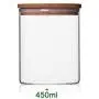 Glasbehälter für Lebensmittel, Glaskonserven mit Bambuschloss, Große Kapazität, Tampion, für Getreide, Glaskasten, 450ml