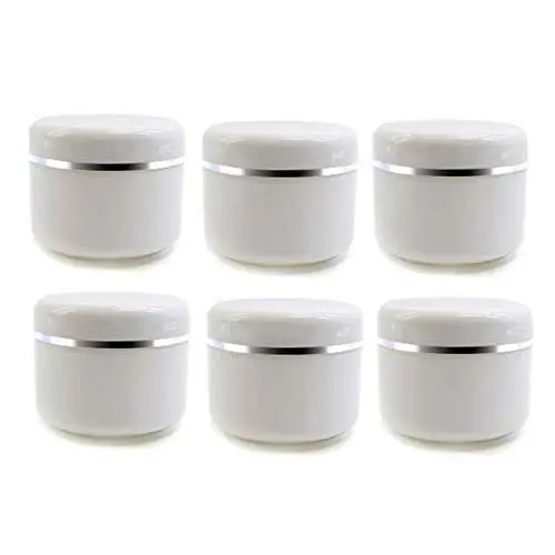 6Pcs Empty Refillable Travel Cosmetic Cream bottles - PP Plastic White Sample Packing Makeup Face Cream Eye Cream Ointment Storage Container Vial Jar Pot(50g/1.7oz) 6Pcs Empty Refillable Travel Cosmetic Cream bottles - PP Plastic White Sample Packing Makeup Face Cream Eye Cream Ointment Storage Container Vial Jar Pot(50g/1.7oz)