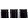 ultravioLeaf 30 ml (1 fl oz) Pocket Size Black Ultraviolet Glass Screw Top Jar | Airtight Stash Container 3-Pack