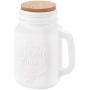 Glass Mason Jar, White Regular Mason Jars Canisters Vintage Style With Cork Lid